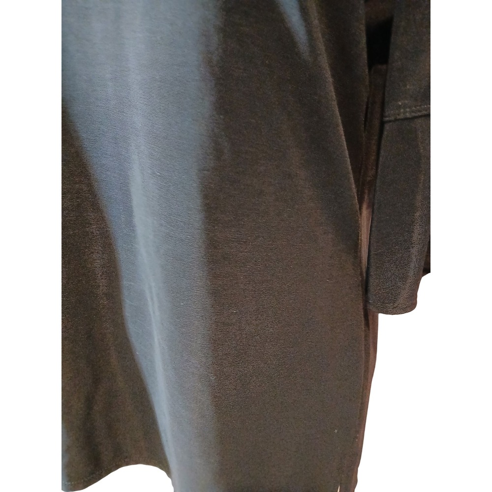 Susan Graver Style Liquod knit Black Embellished Scoop Neck 3/4 Sleeve Top XS - Picture 4 of 12
